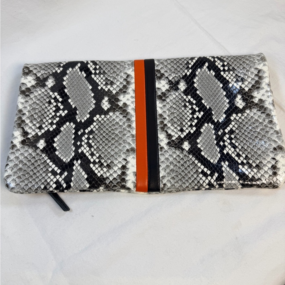 Claire V Python Snake Print Fold over Clutch with… - image 6